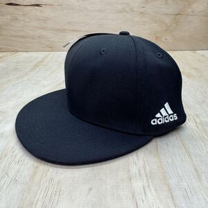 NEW L/XL adidas Flat Brim Flexfit Fitted Cap Hat Blank Solid Black